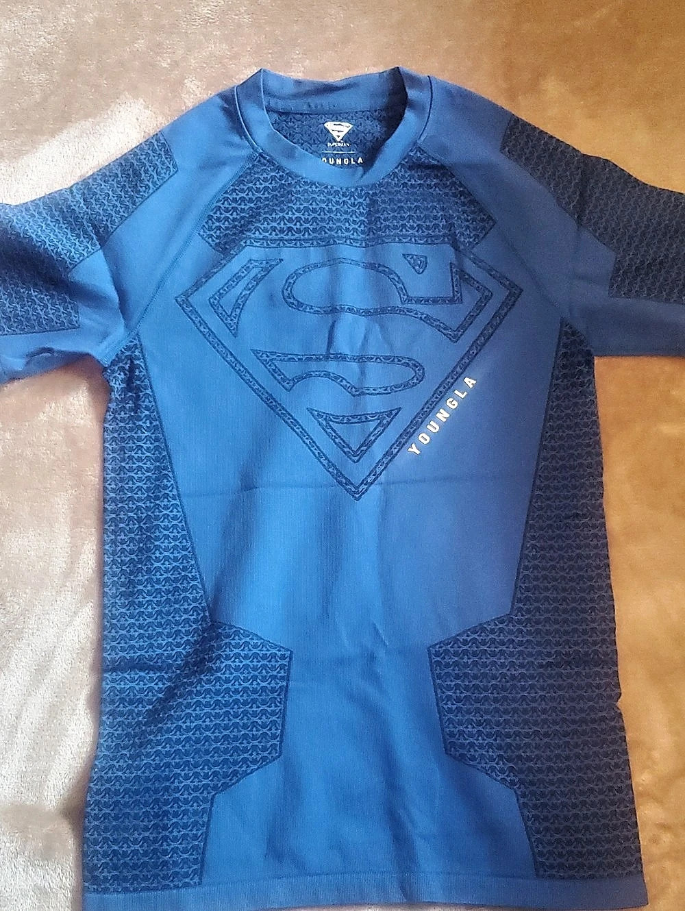 Youngla x Superman Compression Tee Short Sleeve Blue Medium